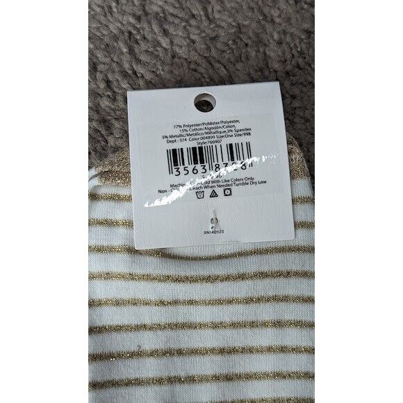 Ann Taylor LOFT - Gold Stripes- NWT - Holiday Sparkle - One Size - Picture 3 of 3